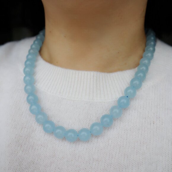 Handmade Natural Aquamarine Crystal Necklace - Picture 4 of 5